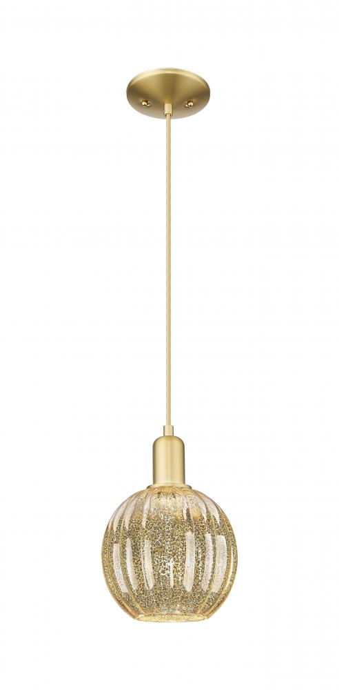 Preston - 1 Light - 6 inch - Satin Gold - Cord hung - Mini Pendant