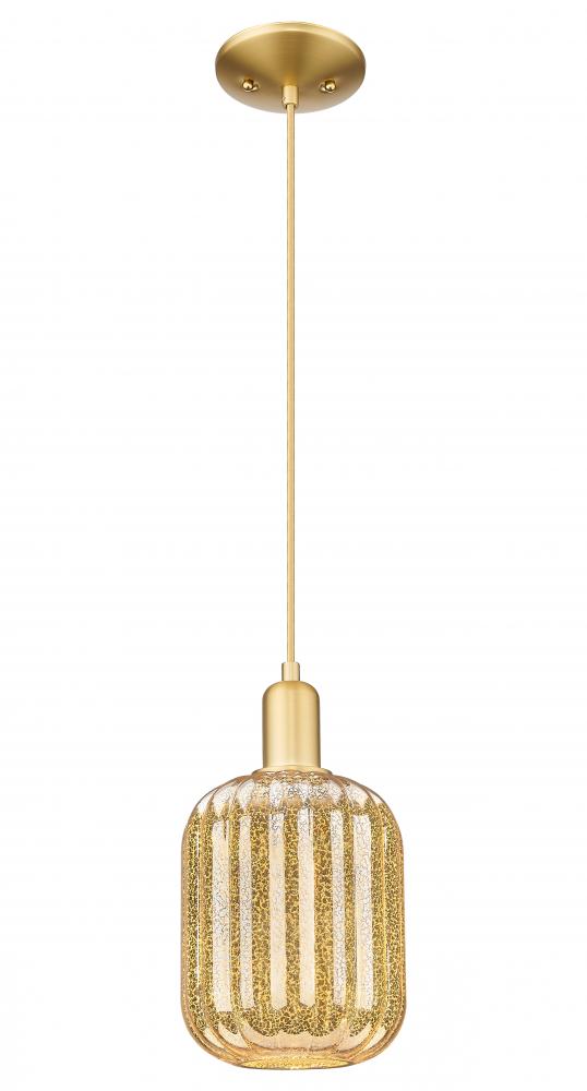 Preston - 1 Light - 6 inch - Satin Gold - Cord hung - Mini Pendant