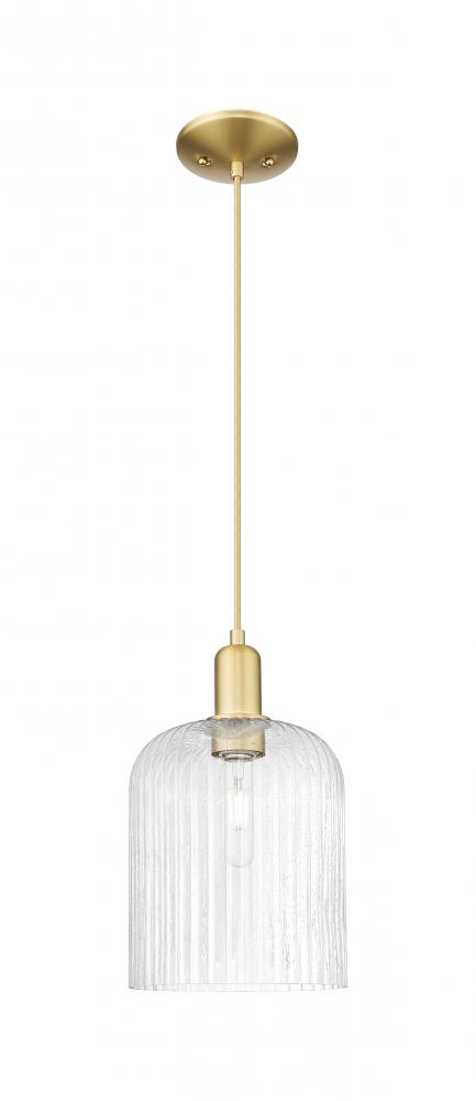 Bridal Veil - 1 Light - 8 inch - Satin Gold - Cord hung - Mini Pendant