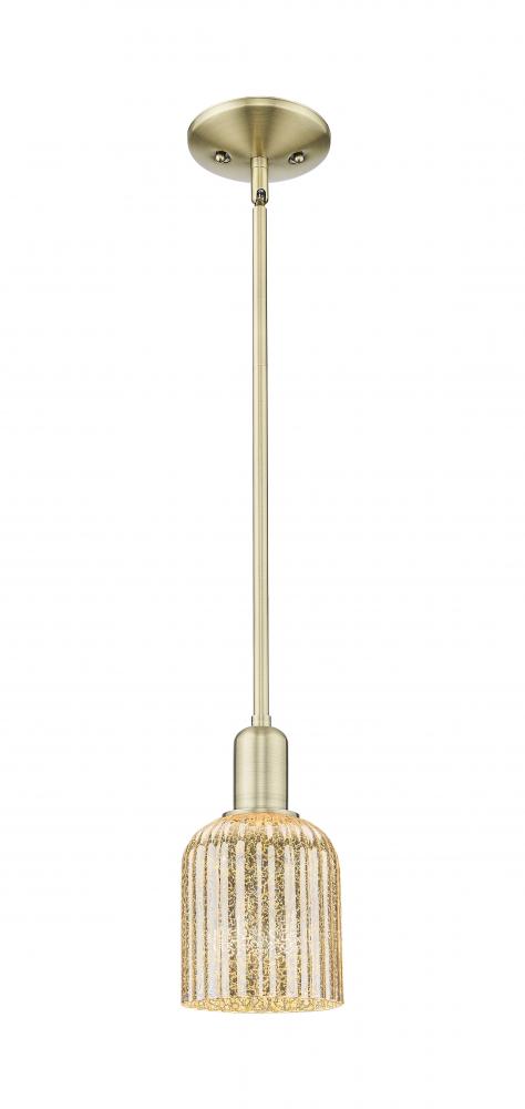 Bridal Veil - 1 Light - 6 inch - Antique Brass - Mini Pendant