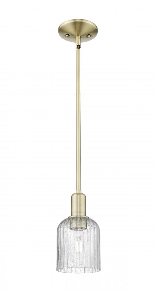 Bridal Veil - 1 Light - 6 inch - Antique Brass - Mini Pendant