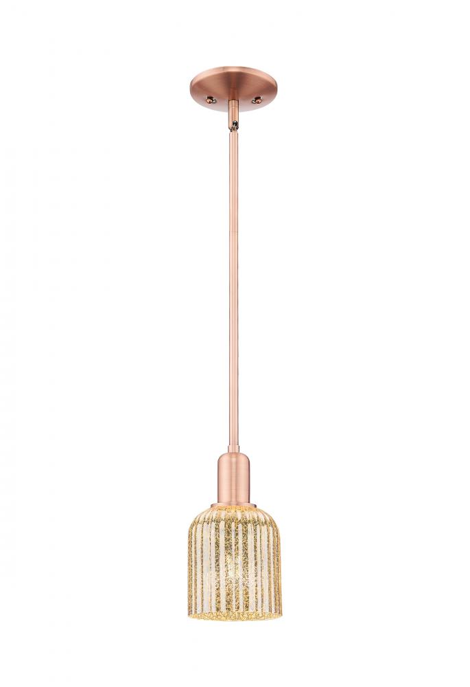 Bridal Veil - 1 Light - 6 inch - Antique Copper - Mini Pendant