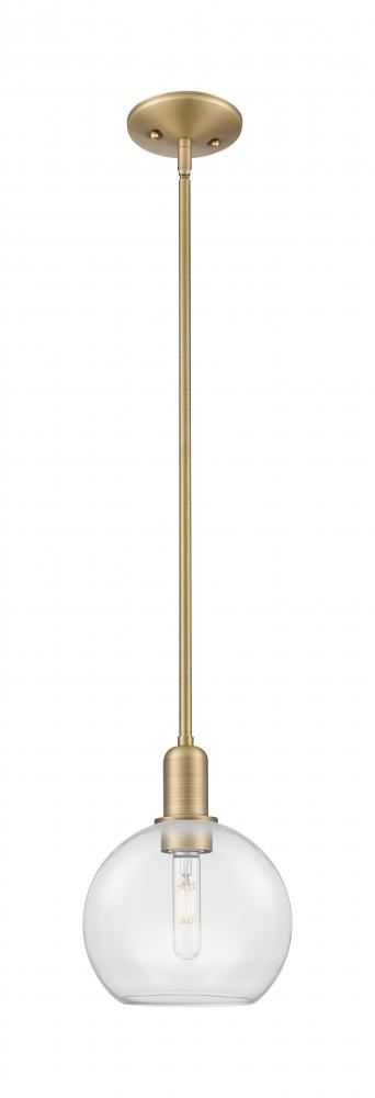 Athens - 1 Light - 8 inch - Brushed Brass - Stem hung - Mini Pendant