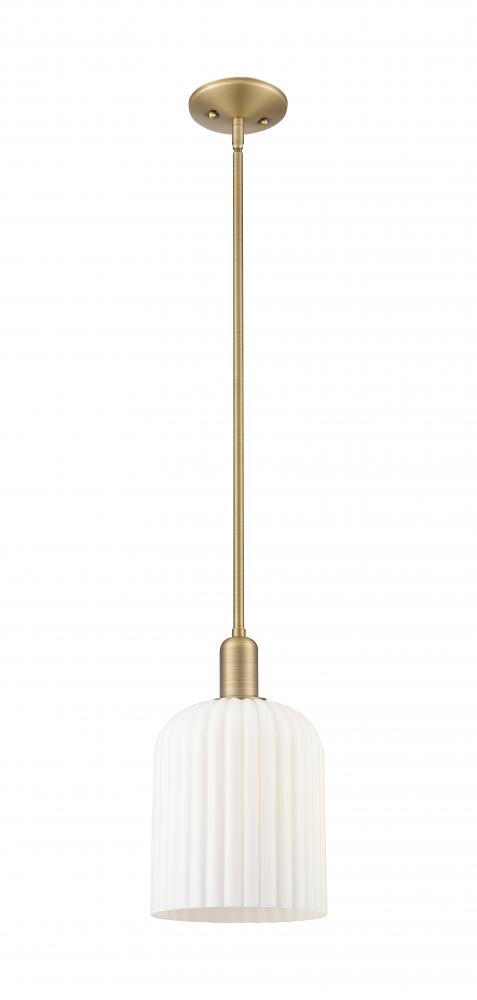 Bridal Veil - 1 Light - 8 inch - Brushed Brass - Mini Pendant