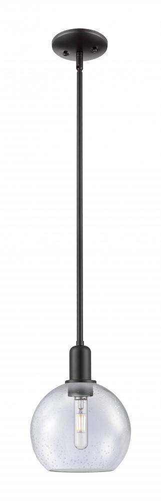 Athens - 1 Light - 8 inch - Matte Black - Stem hung - Mini Pendant