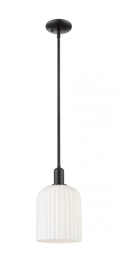 Bridal Veil - 1 Light - 8 inch - Matte Black - Mini Pendant