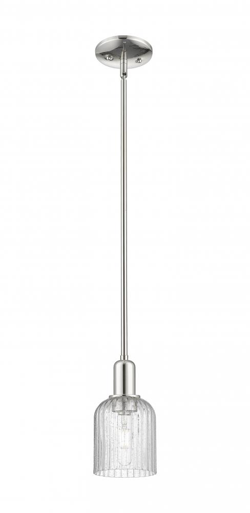Bridal Veil - 1 Light - 6 inch - Polished Nickel - Mini Pendant