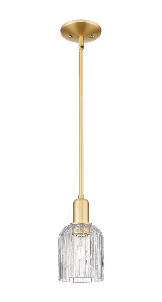 Bridal Veil - 1 Light - 6 inch - Satin Gold - Mini Pendant