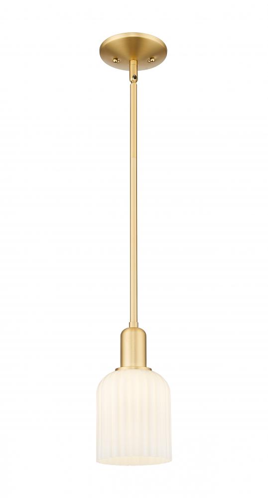 Bridal Veil - 1 Light - 6 inch - Satin Gold - Mini Pendant