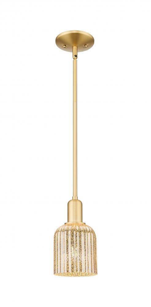 Bridal Veil - 1 Light - 6 inch - Satin Gold - Mini Pendant