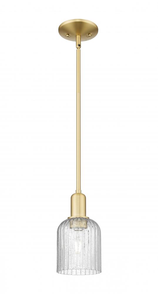 Bridal Veil - 1 Light - 6 inch - Satin Gold - Mini Pendant