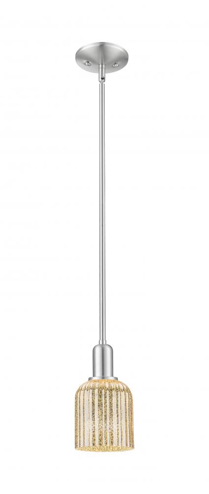 Bridal Veil - 1 Light - 6 inch - Brushed Satin Nickel - Mini Pendant
