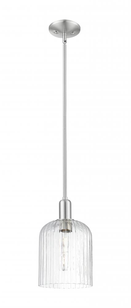 Bridal Veil - 1 Light - 8 inch - Brushed Satin Nickel - Mini Pendant
