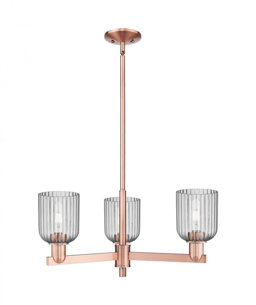 Bridal Veil - 3 Light - 18 inch - Antique Copper - Flush Mount