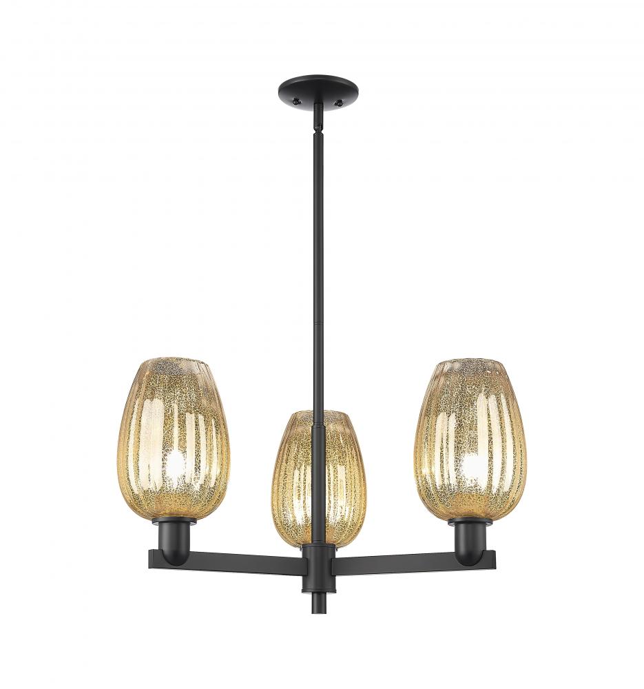 Preston - 3 Light - 18 inch - Matte Black - Flush Mount