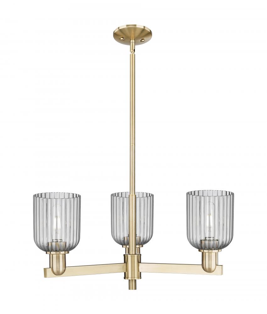 Bridal Veil - 3 Light - 18 inch - Satin Nickel - Flush Mount