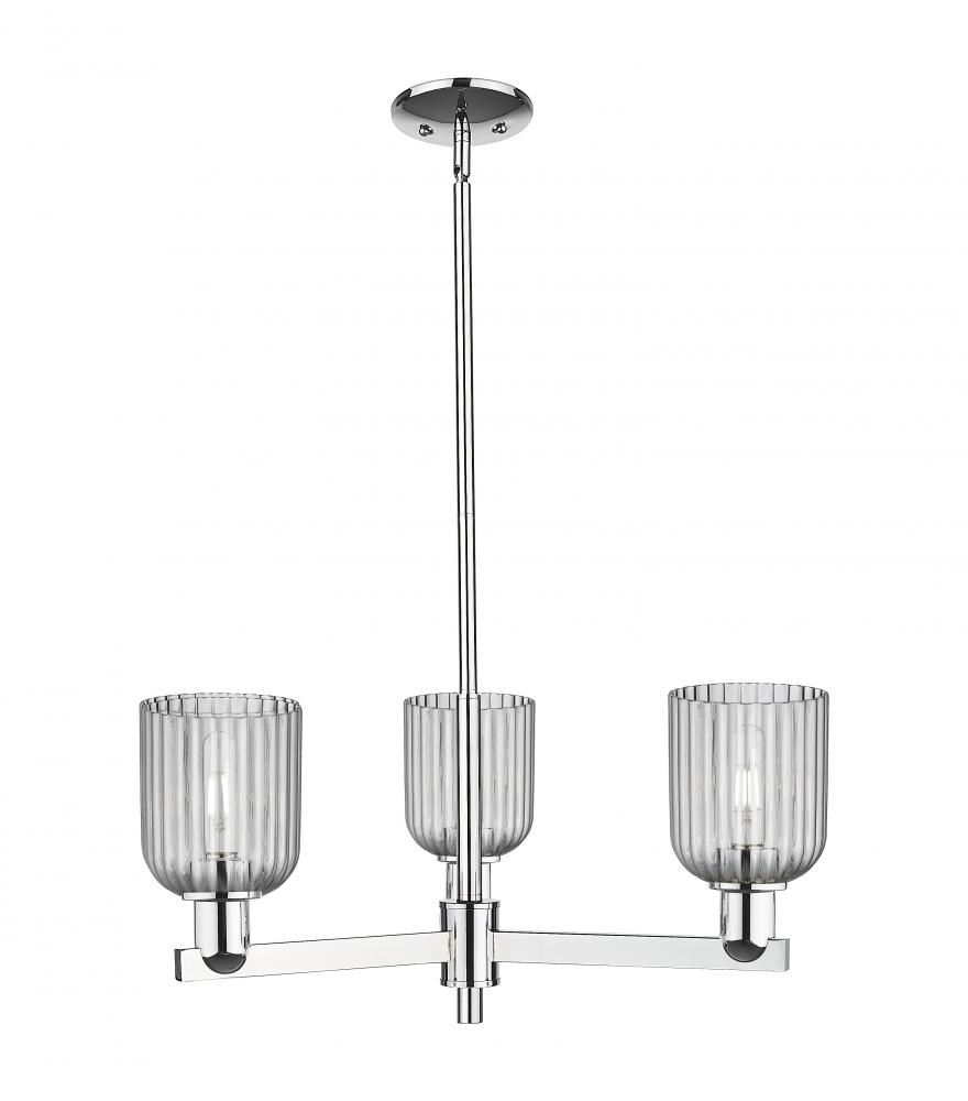 Bridal Veil - 3 Light - 18 inch - Polished Chrome - Flush Mount