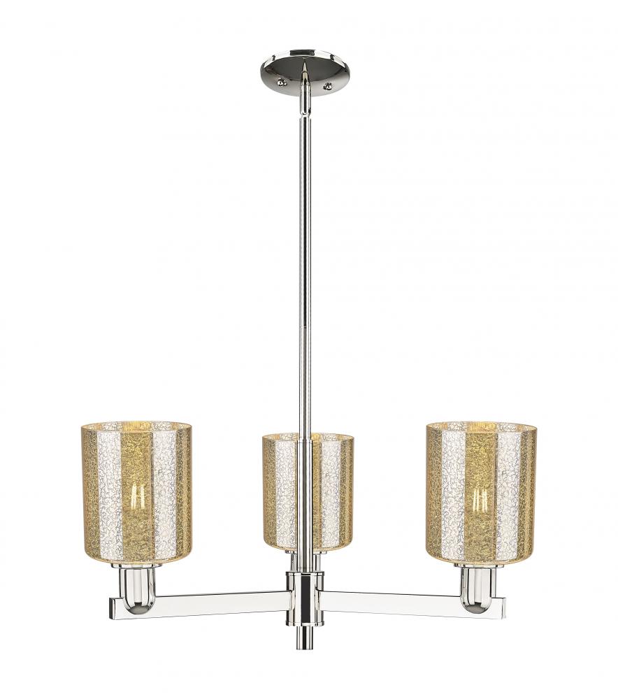 Cobbleskill - 3 Light - 27 inch - Polished Nickel - Stem hung - Flush Mount