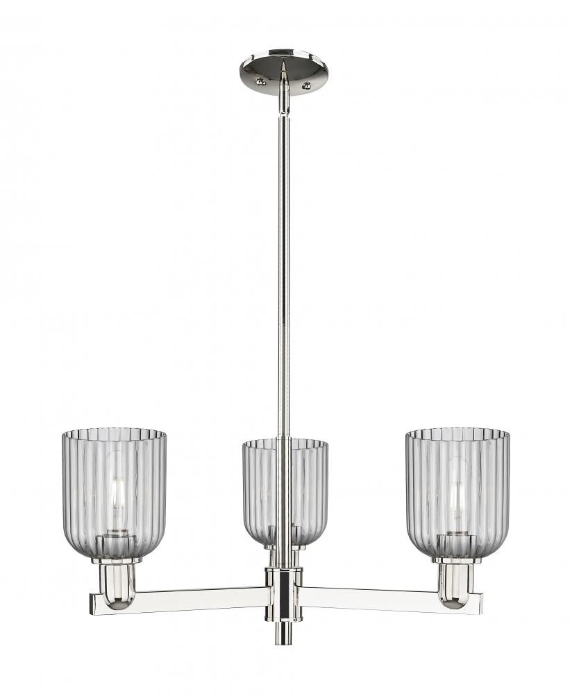 Bridal Veil - 3 Light - 18 inch - Polished Nickel - Flush Mount