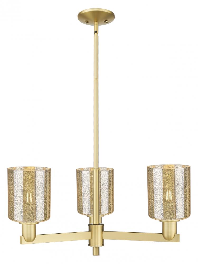 Cobbleskill - 3 Light - 27 inch - Satin Gold - Stem hung - Flush Mount