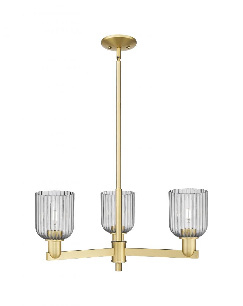Bridal Veil - 3 Light - 18 inch - Satin Gold - Flush Mount
