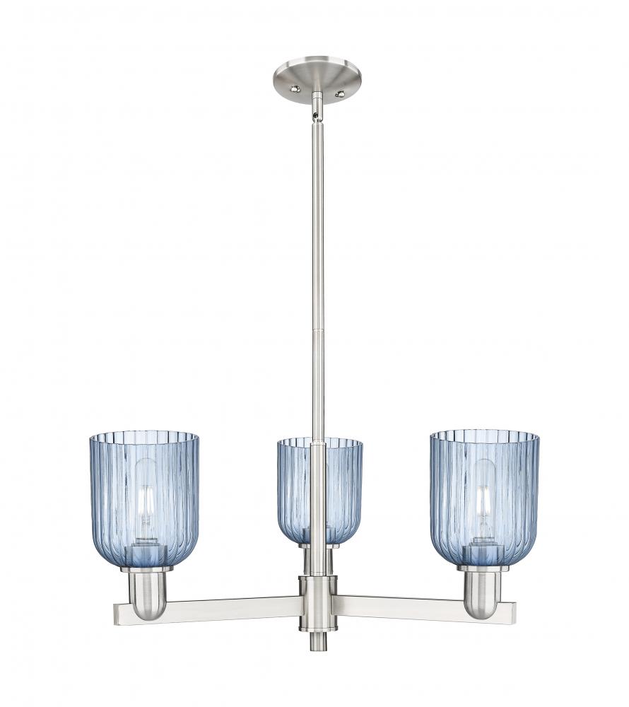 Bridal Veil - 3 Light - 18 inch - Satin Nickel - Flush Mount