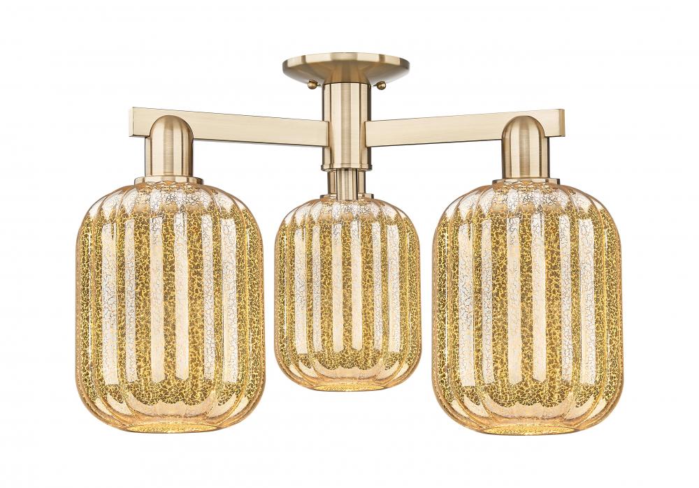 Preston - 3 Light - 6 inch - Champagne Bronze - Semi-Flush Mount