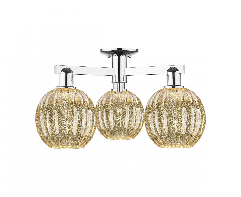 Preston - 3 Light - 6 inch - Polished Chrome - Semi-Flush Mount