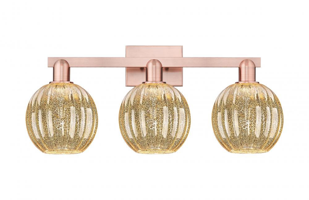 Preston - 3 Light - 26 inch - Antique Copper - Bath Vanity Light