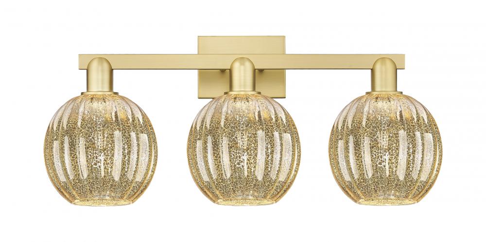 Preston - 3 Light - 26 inch - Satin Gold - Bath Vanity Light