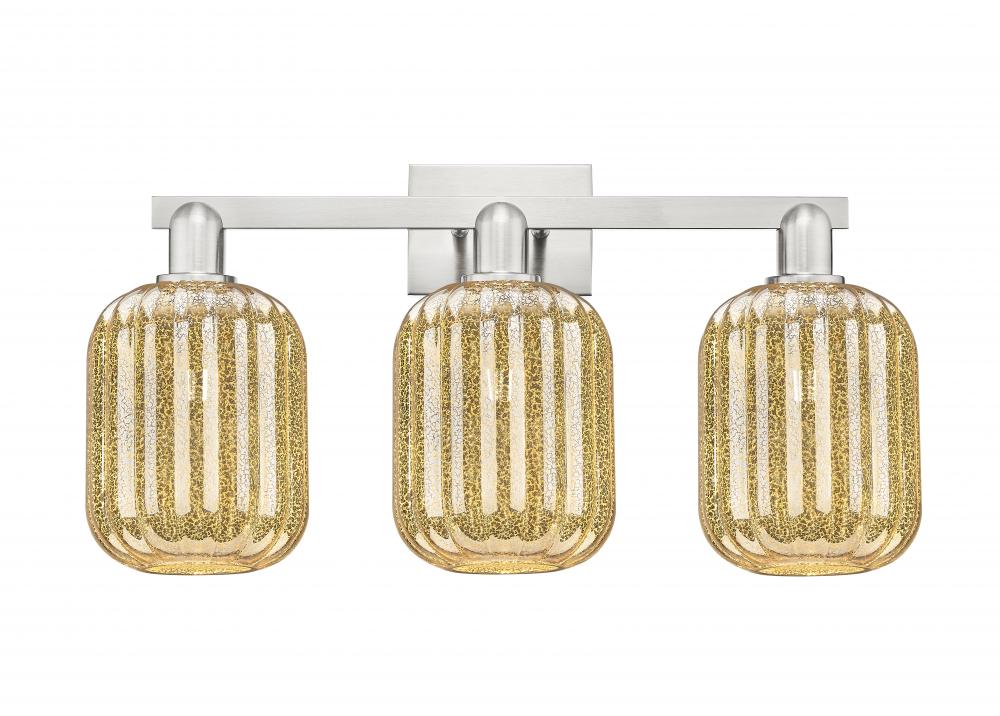 Preston Cylinder - 3 Light - 26 inch - Brushed Satin Nickel - Bath Vanity Light