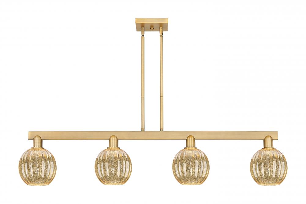 Preston - 4 Light - 48 inch - Brushed Brass - Cord hung - Island Light