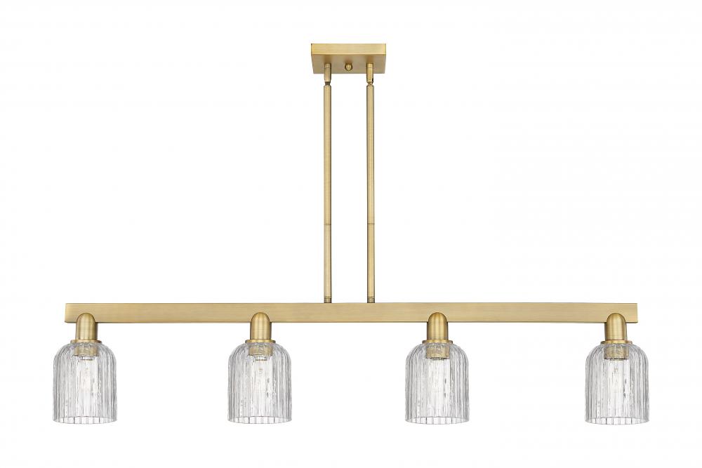 Bridal Veil - 4 Light - 48 inch - Brushed Brass - Cord hung - Island Light