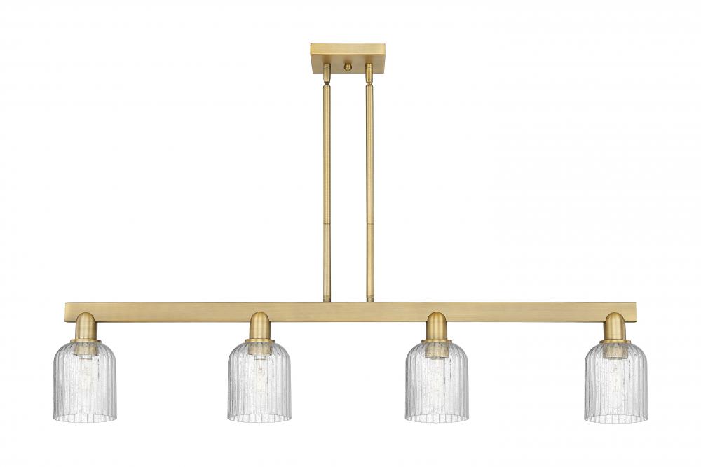 Bridal Veil - 4 Light - 48 inch - Brushed Brass - Cord hung - Island Light