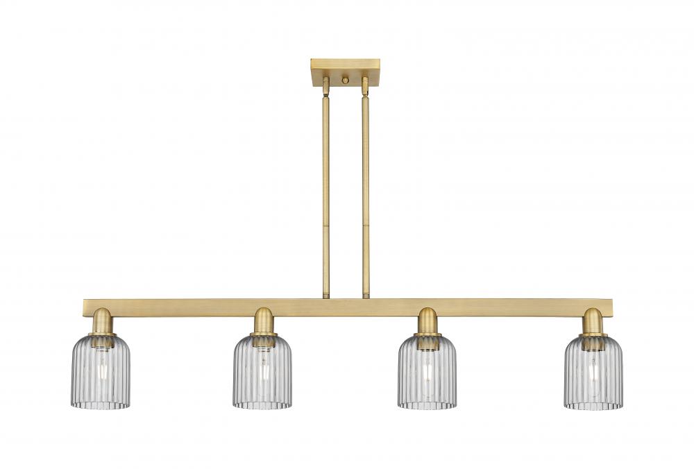 Bridal Veil - 4 Light - 48 inch - Brushed Brass - Cord hung - Island Light