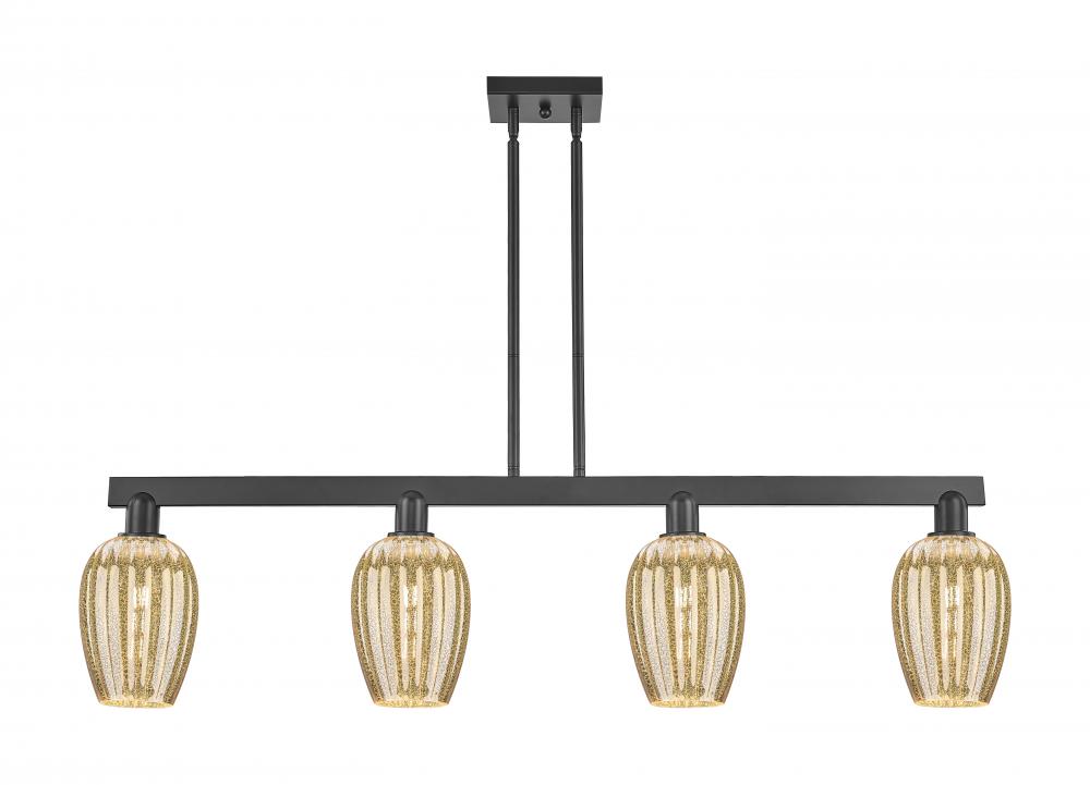 Preston - 4 Light - 48 inch - Matte Black - Cord hung - Island Light