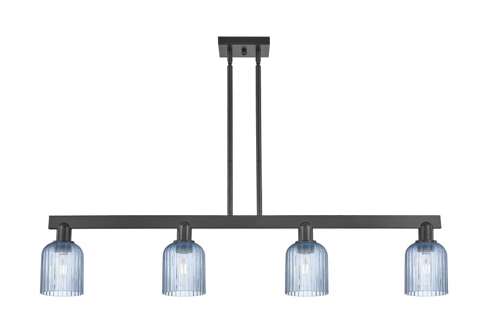 Bridal Veil - 4 Light - 48 inch - Matte Black - Cord hung - Island Light