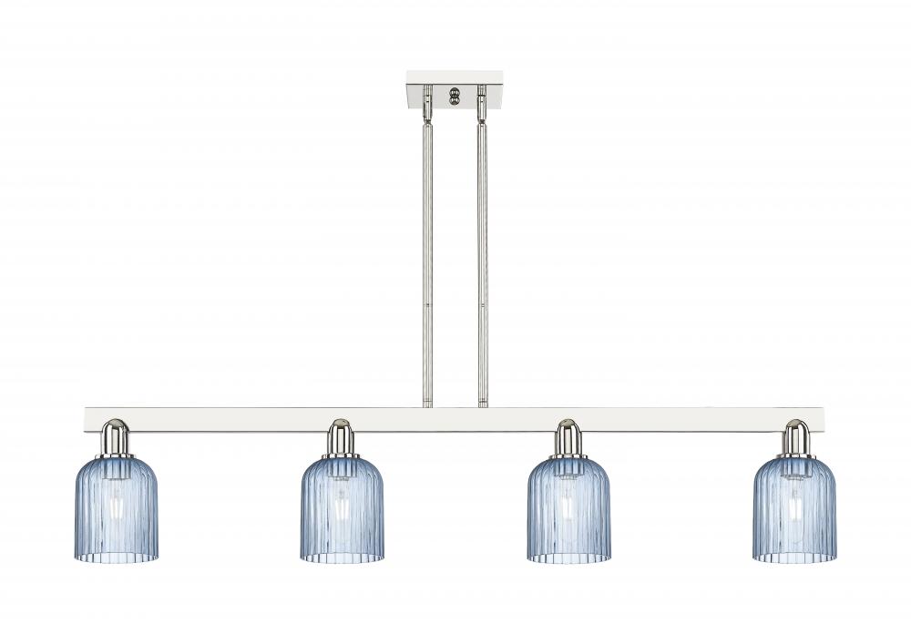 Bridal Veil - 4 Light - 48 inch - Polished Nickel - Cord hung - Island Light