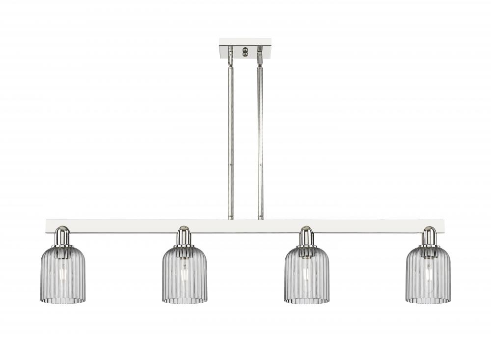 Bridal Veil - 4 Light - 48 inch - Polished Nickel - Cord hung - Island Light