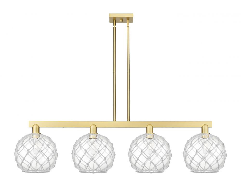 Farmhouse Rope - 4 Light - 53 inch - Satin Gold - Stem hung - Island Light