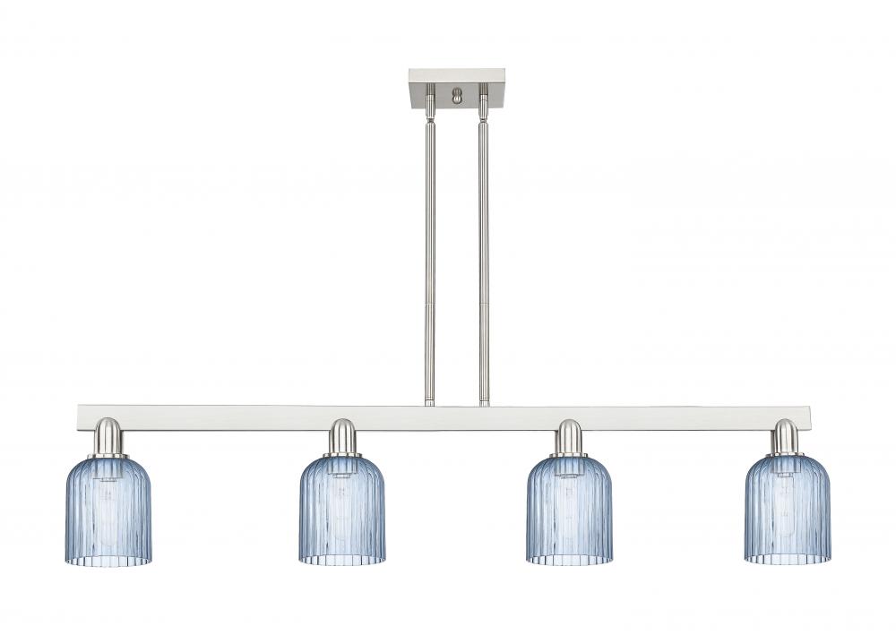 Bridal Veil - 4 Light - 48 inch - Brushed Satin Nickel - Cord hung - Island Light