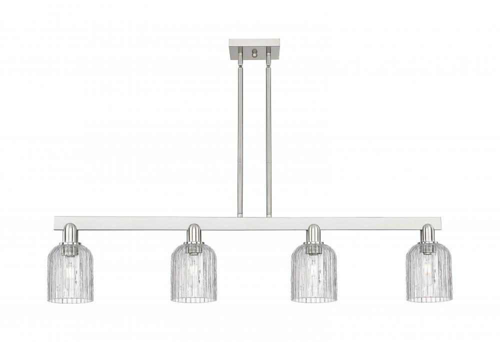 Bridal Veil - 4 Light - 48 inch - Brushed Satin Nickel - Cord hung - Island Light