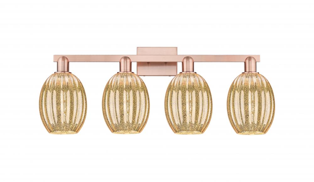 Preston Bulb - 4 Light - 36 inch - Antique Copper - Bath Vanity Light