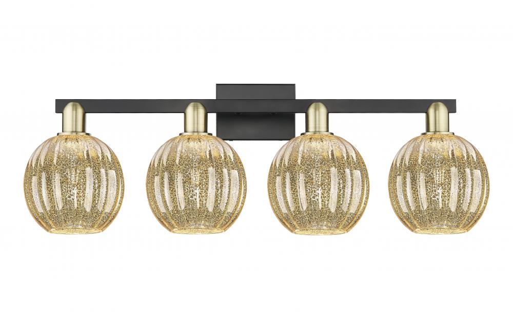 Preston - 4 Light - 36 inch - Black Antique Brass - Bath Vanity Light