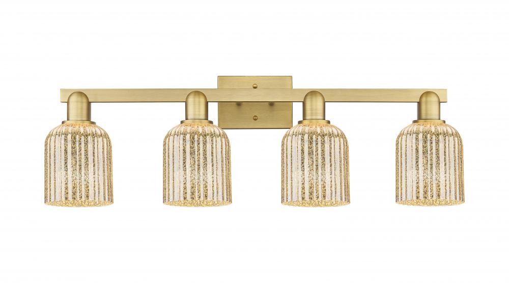 Bridal Veil - 4 Light - 36 inch - Brushed Brass - Bath Vanity Light
