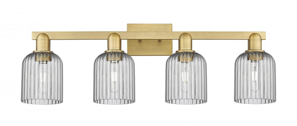 Bridal Veil - 4 Light - 36 inch - Brushed Brass - Bath Vanity Light