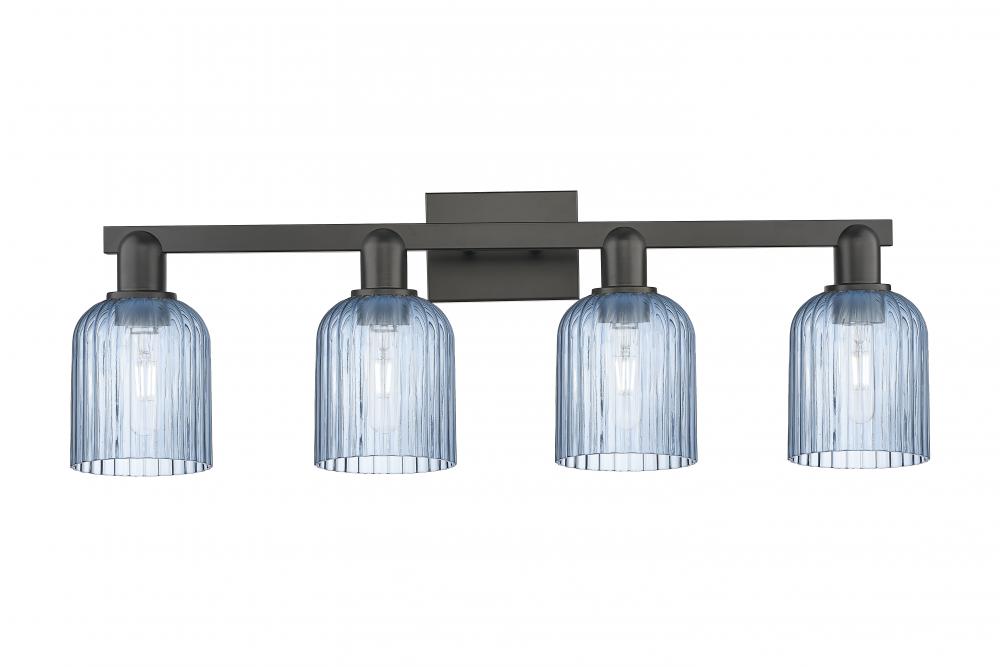 Bridal Veil - 4 Light - 36 inch - Matte Black - Bath Vanity Light