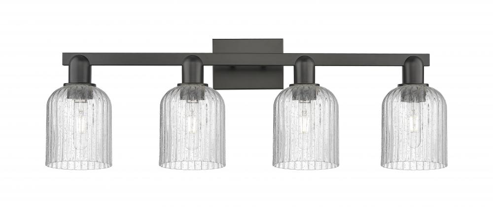 Bridal Veil - 4 Light - 36 inch - Matte Black - Bath Vanity Light