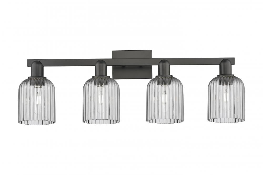 Bridal Veil - 4 Light - 36 inch - Matte Black - Bath Vanity Light