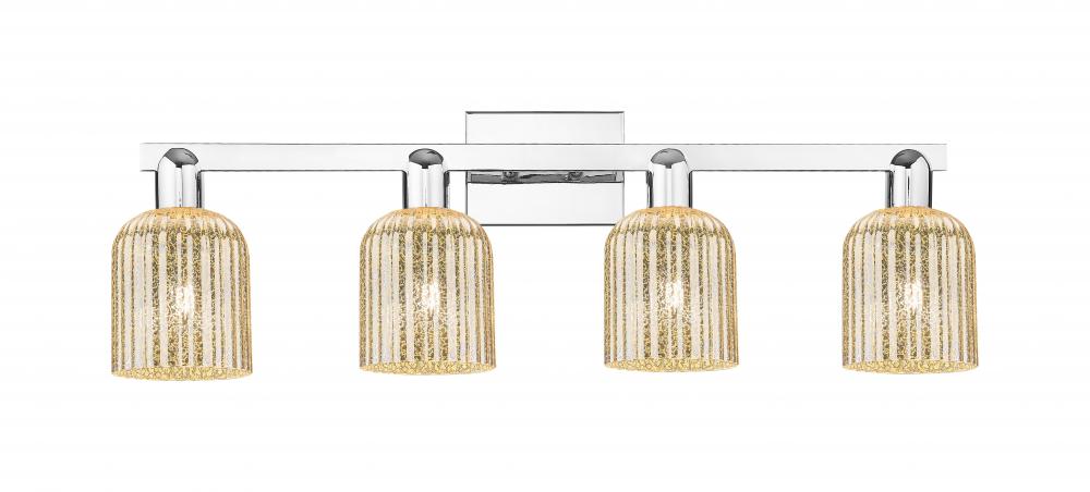 Bridal Veil - 4 Light - 36 inch - Polished Chrome - Bath Vanity Light